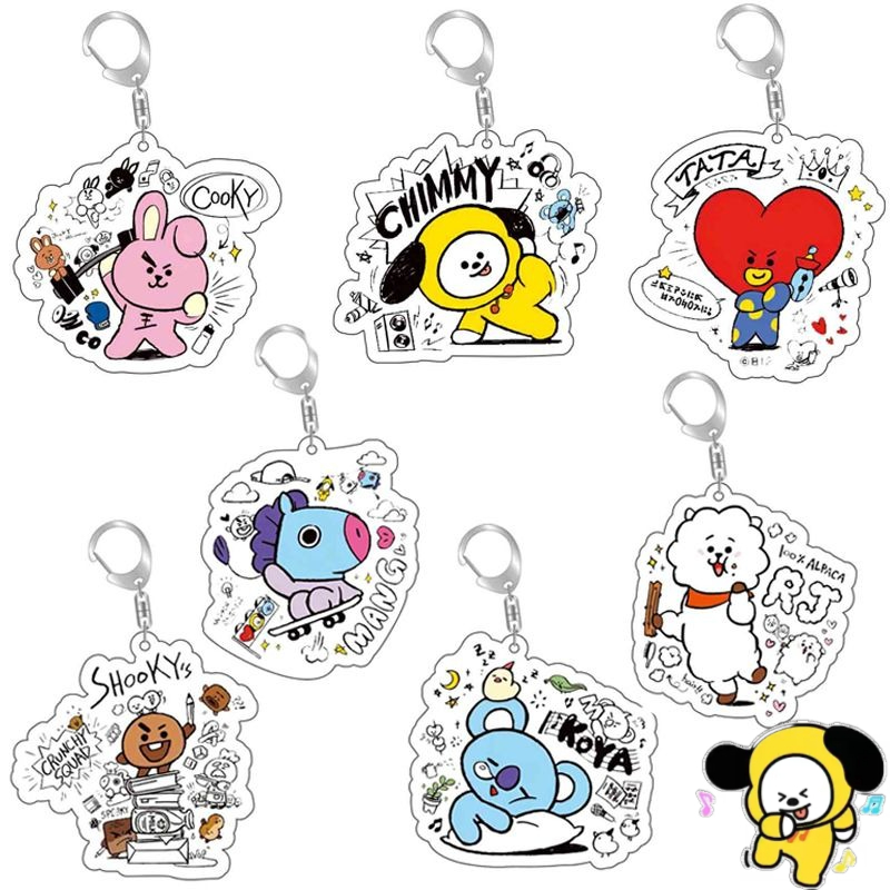 Anime Merchandise Wholesale - Llavero acrílico BT21 de anime, dibujos