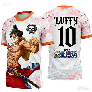 Anime Themed Merchandise - Camiseta Deportiva con Estampado de Anime